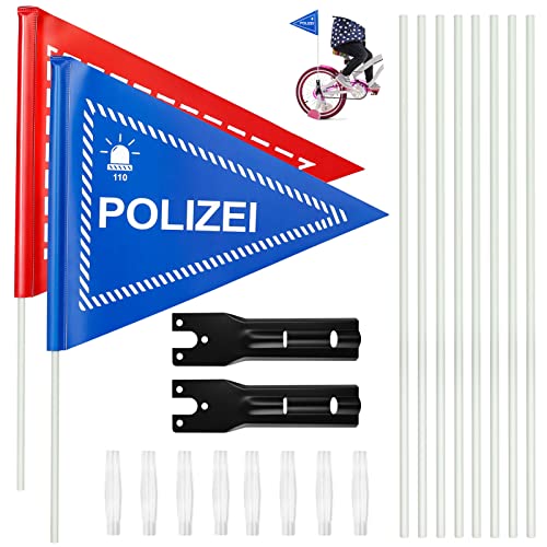 Bomoya 2 Stücke 180cm Fahrradfahne Feuerwehr und Polizei