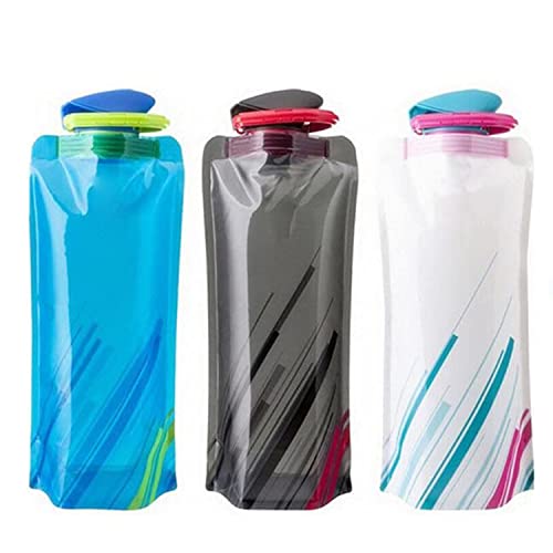 PEARL Faltbare Wasserflasche: 4er-Set faltbare Trinkflaschen
