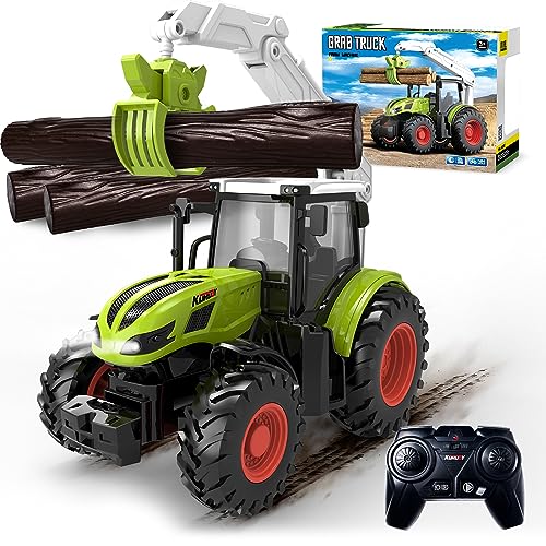 CARSON 500907653 - 1:16 RC Traktor JCB 2.4G 100% RTR - Ferngesteuertes  Fahrzeug, Traktor mit Funktionen Licht und Sound, Ferngesteuerter Traktor,  Gelb: : Spielzeug