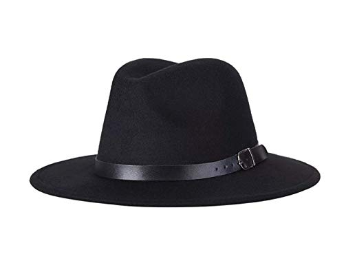 QUUPY Klassischer Fedora-Hut mit breiter Krempe