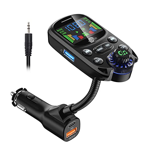 Kaufe Auto Bluetooth 5,0 FM Transmitter Drahtlose Freihändige Audio  Empfänger Auto MP3 Player 2,1 EIN Dual USB Schnelle Ladegerät Auto Zubehör
