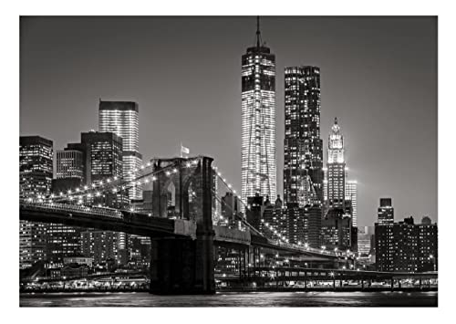 WallArena Fototapete New York Skyline Nacht