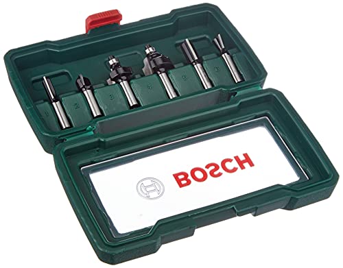 Bosch 6tlg. Hartmetall Fräser Set (für Holz, Ø-Schaft 8 mm, Zubehör Oberfräse)