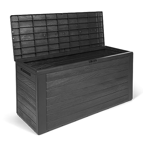Kreher Kompakte Kissenbox/Aufbewahrungsbox in Anthrazit mit 280 Liter