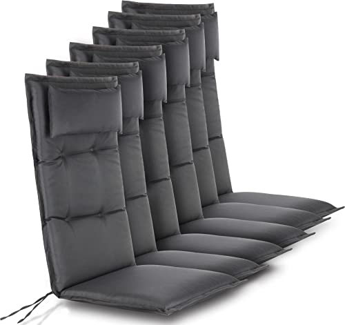 normani 6er-Set Stuhlauflagen Hochlehner mit Kissen