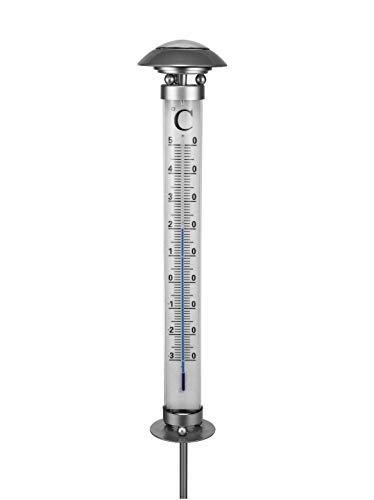 Spetebo XXL Außenthermometer mit Solar Leuchte