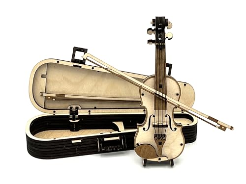 DesignByLayer 3D Puzzle Geige aus Holz mit Geigenkasten