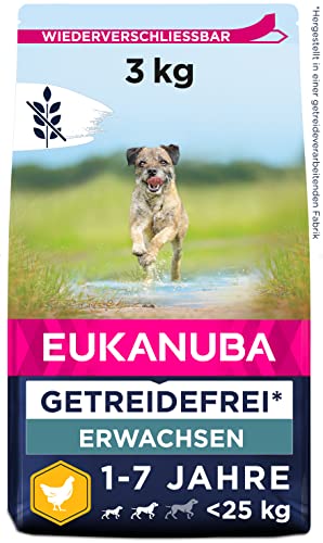 Eukanuba Hundefutter getreidefrei mit Huhn für kleine und mittelgroße