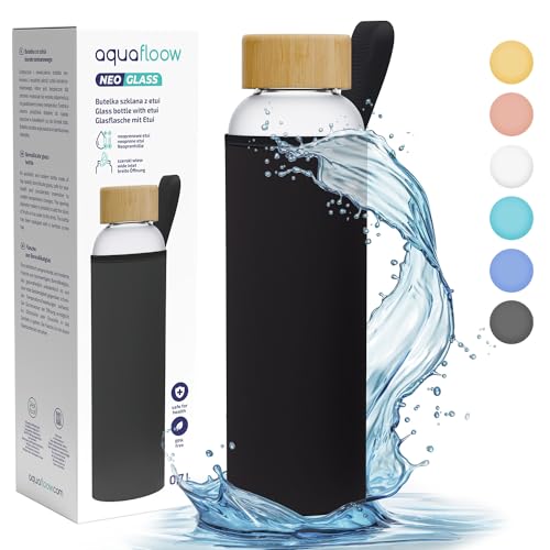 Aquafloow Wasserflasche aus Borosilikat Glas 700 ml