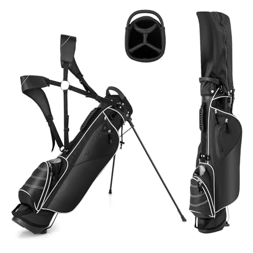 LIFEZEAL Golftasche, Tragbare Golfschlägertasche mit 4-fachen