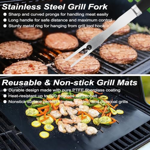 POLIGO 19PCS Barbecue Grill Utensils Kit Stainless Steel BBQ Grill