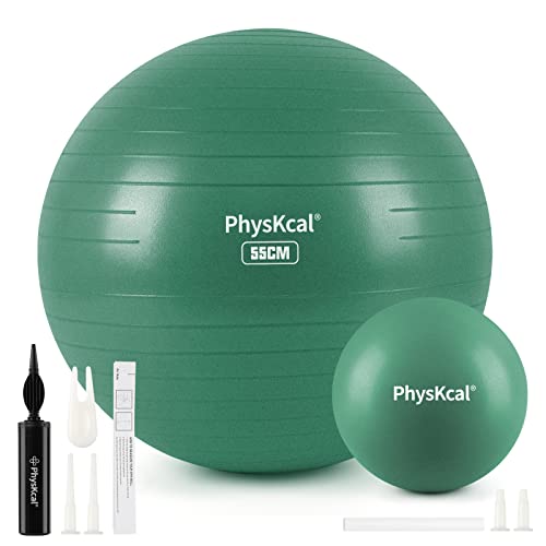 PhysKcal 55cm Green Dicker Gymnastikball und 23 cm