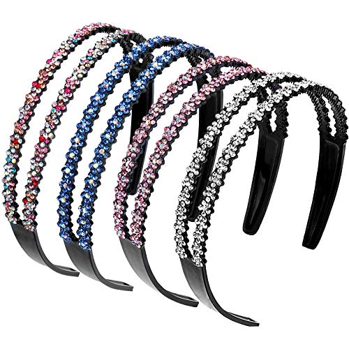 MengH-SHOP Strass Haarband Doppel Kristall Seite