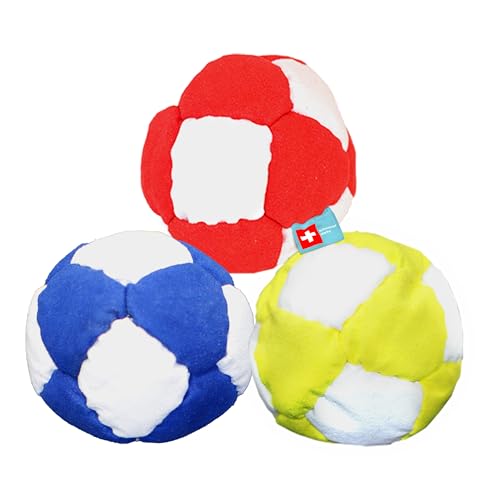 Jonglierprofi Footbag-Jonglierbälle 3er Set. 3 farbige Bälle.