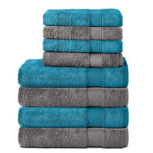 Komfortec 8er Handtuch Set aus 100% Baumwolle