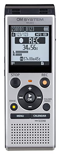 OM SYSTEM WS-882 digitaler Voice Recorder mit Stereomikrofonen und 6 Aufnahmemodi