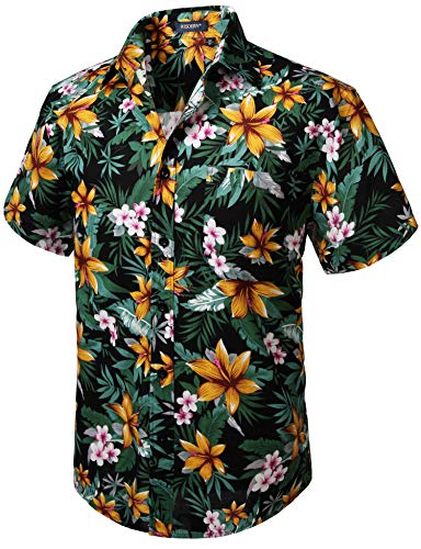 HISDERN Herren Funky Hawaiihemd