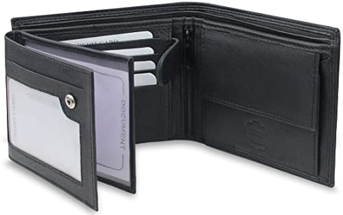 FOMAX Herren Geldbörse aus echtem Leder mit RFID Schutz