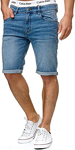 Indicode Herren Caden Jeans Shorts mit 5 Taschen