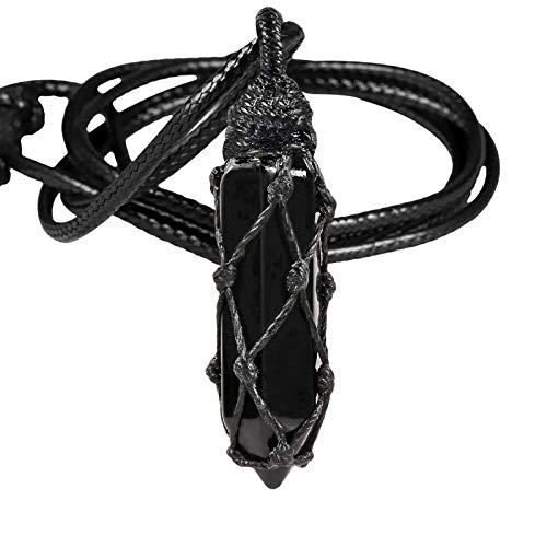 KYEYGWO Obsidian Heilstein Punkt Anhänger Halskette