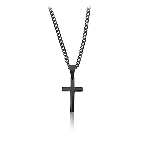 Made by Nami Halskette mit Kreuz-Anhänger Schwarz •