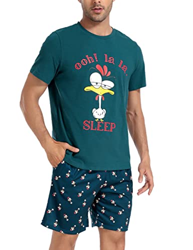 Jezonga Schlafanzug Herren Kurz Pyjama Lustig