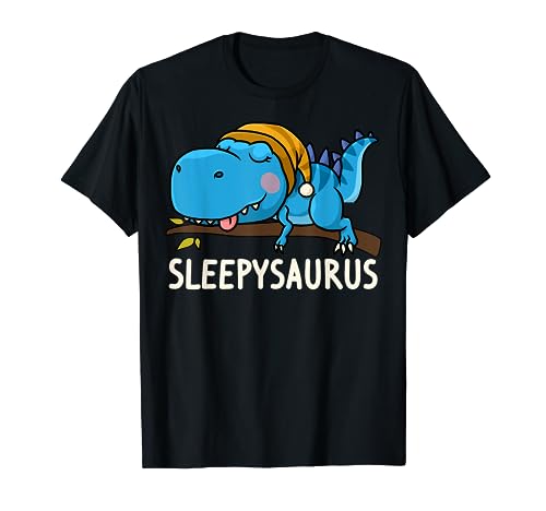 Lustig Dino Schlafoutfit schlafen Damen Pyjama Sleepysaurus Schlafshirt Schlafanzug Nachthemd Dinosaurier