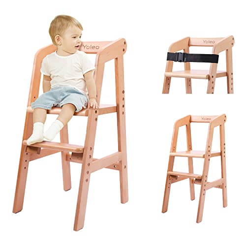 YOLEO hochstuhl, höhenverstellbarer Holzhochstuhl für kinder von 2 bis