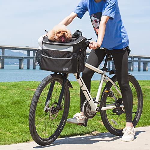 Petsfit Fahrradkorb Vorne für Hunde,Haustier Fahrradtasche