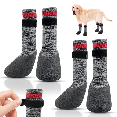 QINLECTRI 2 Pairs Dog Socks Anti Slip Dog Socks Boots Anti