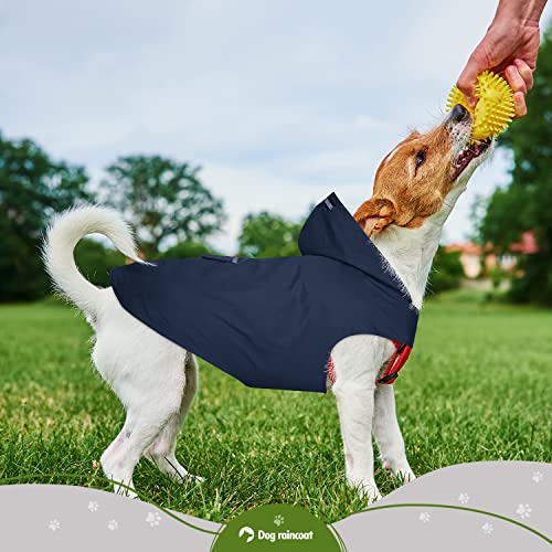 Hunde Regenjacke im Bild: Zellar Hunderegenmantel mit Kapuze & Kragenloch