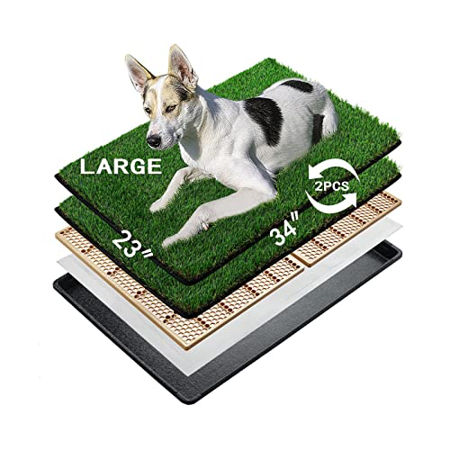 MEEXPAWS Große Hundetoilette aus Kunstrasen mit Tablett