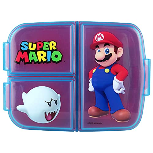 p:os Super Mario Brotdose für Kinder mit 3 Fächern