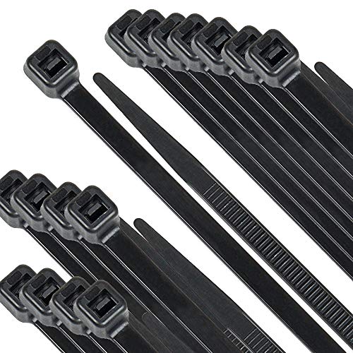 Kabelbinder – 300 mm x 4,8 mm – starke Nylon-Kabelbinder (100, grau)