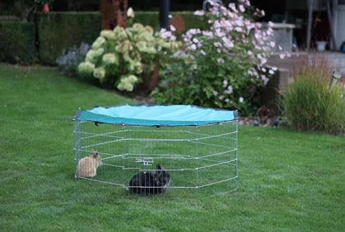 Kaninchenstall mit Freigehege im Bild: Kerbl Freigehege für Kleintiere mit Tür und Netz