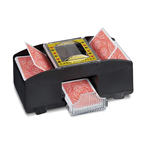 Relaxdays 10020520 - Automatischer Spielkartenmischer mit 2 Decks
