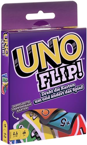 Mattel Games UNO FLIP Kartenspiel mit beidseitig bedruckten Karten