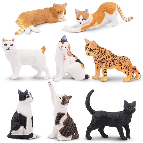 TOYMANY 8 Stück Tiere-Figuren Set Katze
