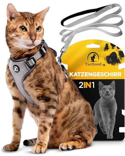 Tierhood Katzengeschirr Set mit Leine für kontrollierte Freiheit