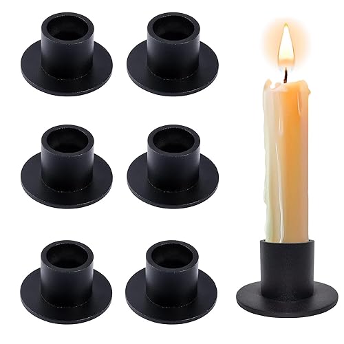 Royiwe 6 Stück Schwarze Kerzenständer