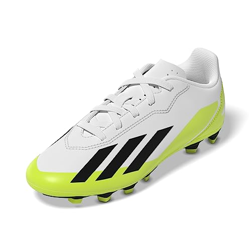 adidas X Crazyfast.4 Kinder-Fußballschuhe, FTWR White/core Black/Lucid Lemon, 36 2/3 EU