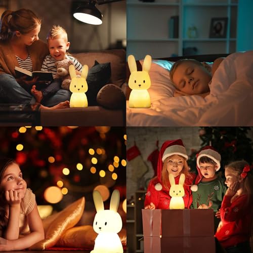 Kinder Nachttischlampe im Bild: SOLIDEE Bunny Silikon Nachtlicht...