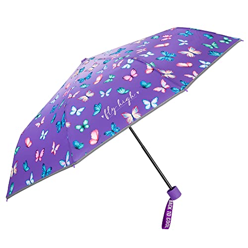 PERLETTI Violett Kinder Regenschirm für Mädchen