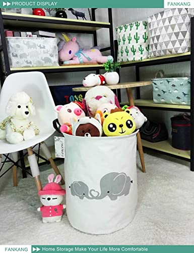 Kinder Wäschekorb im Bild: FANKANG Wäschekorb für Kinderzimmer Leinen faltbar groß Aufbewahrungskörbe