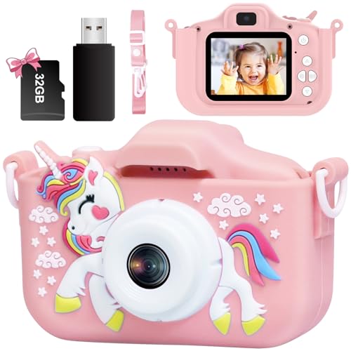 LARMPET Kinderkamera,1080P Kinder-Digitalkamera mit 32 GB