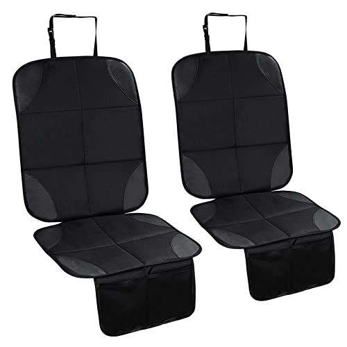 Lescars Autositzunterlage: Premium-Kindersitz-Unterlage mit 2 Netztaschen,  Isofix-geeignet (Autositzunterlage Kindersitz)