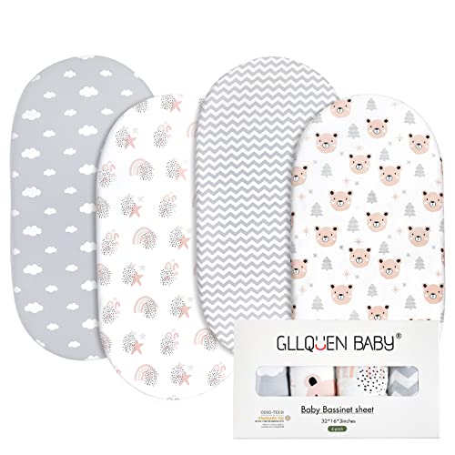 GLLQUEN BABY Bettlaken Spannbettlaken für Babybett 4 Pack