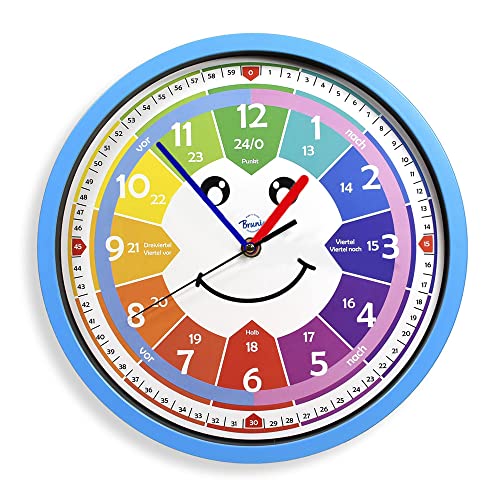 Bruni Lernwanduhr ohne Tickgeräusche - Uhr fürs Kinderzimmer