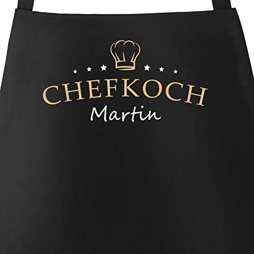 SpecialMe Küchen-Schürze eigener Name Schriftzug Chefkoch