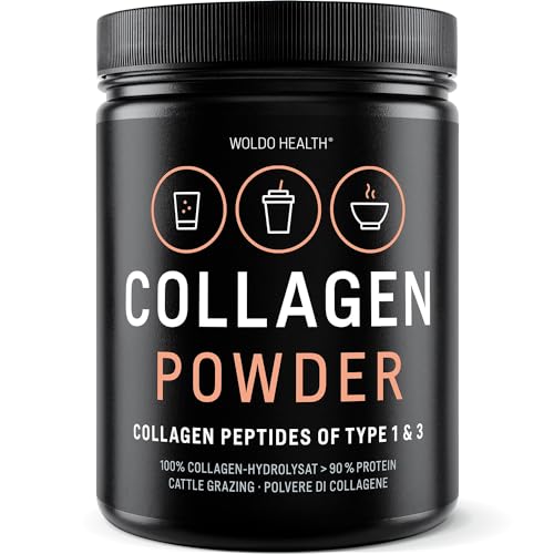 WoldoHealth Collagen Pulver Weidehaltung mit Peptide Typ 1 & 3 -